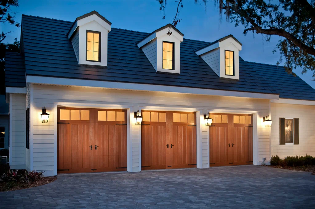 New garage door installation on a bright Florida-style home