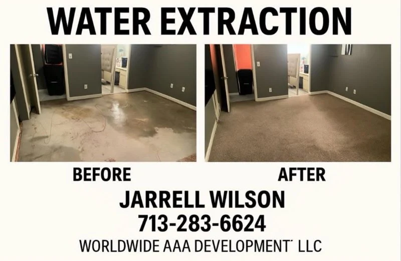 Carpet Water Extraction project completed in Montgomery, TX