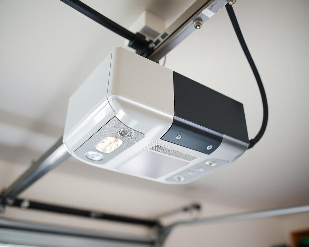 New Wi-Fi garage door opener installed on ceiling