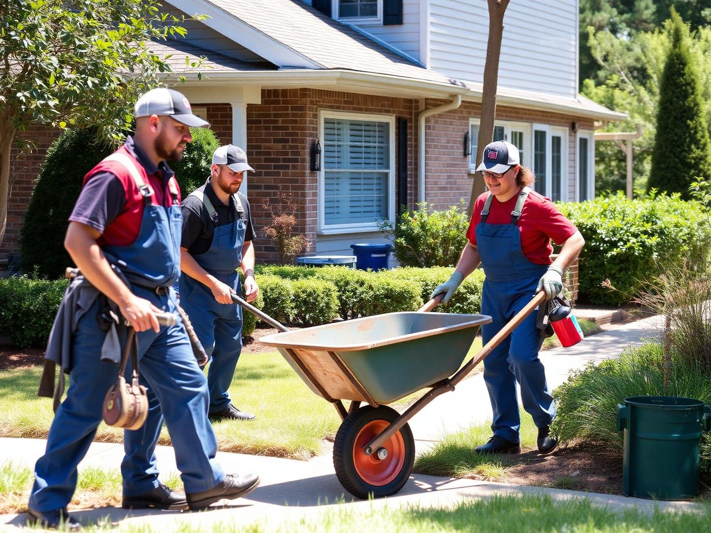 LawnWorx landscape crew working on a Alpharetta property