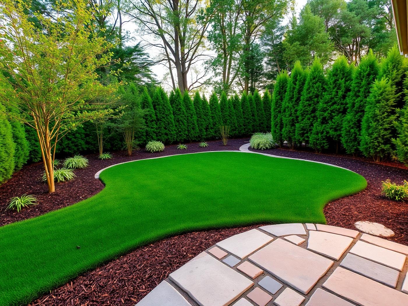 Finished landscape design near Avalon, Downtown Alpharetta and the Big Creek corridor